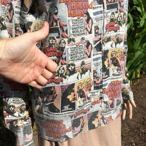 Hysteric Glamour Women's Unisex Colorful Comic Graphic Zip-Up Hoodie Jacket M L - Picture 9 of 13